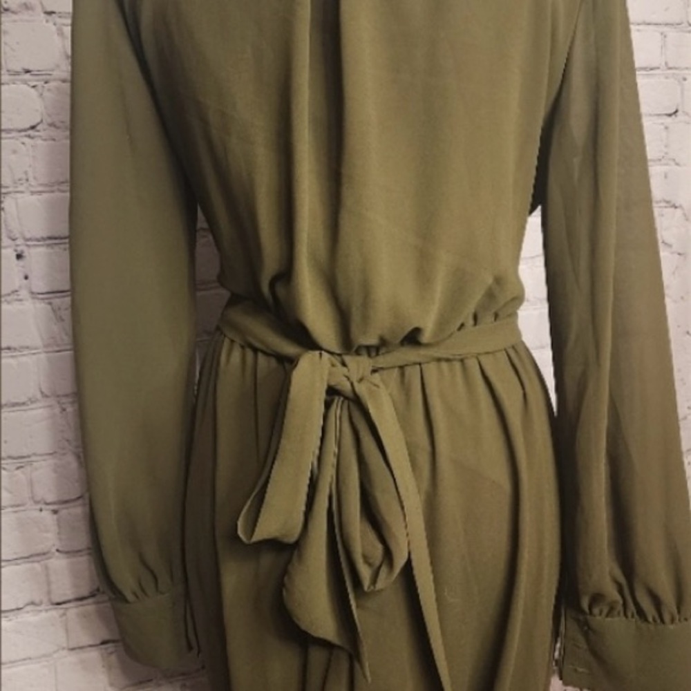 SOLD - Baltic Born Olive Long Sleeve Dress - Picture 3 of 11